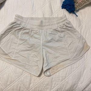 Lululemon 4" White Hotty Hot Shorts